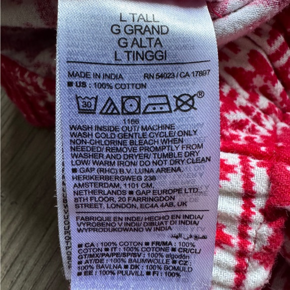 Old Navy Red and White Festive Pajama Jogger Pants - Unisex Large Tall - Picture 9 of 9